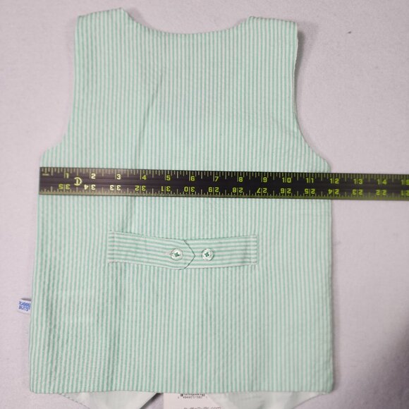 Ruffle Butts Toddler Seersucker Vest 3T Mint Easter Child Ring Bearer Wedding - Picture 13 of 14